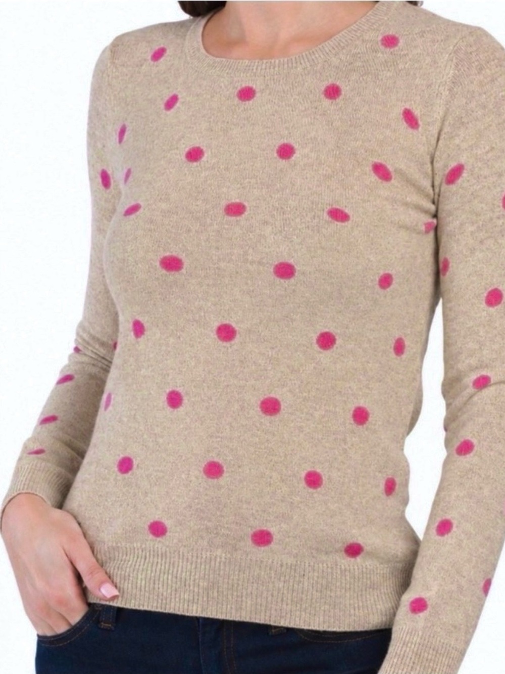 Rachel Zoe Cashmere Polka Dot Crewneck Sweater
